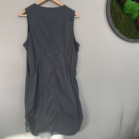 Indygena Activewear Dress Women's Medium V-Neck Upf 50+ Grey Sleeveles - Picture 3 of 11
